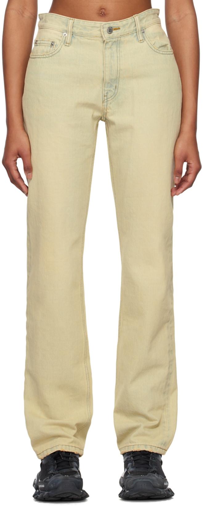 Beige Straight-Leg Jeans by WE11DONE