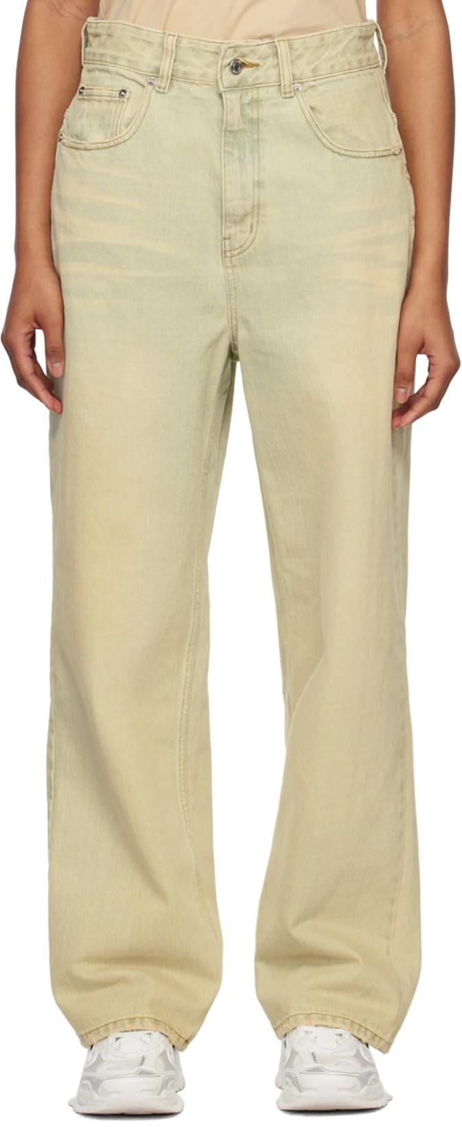 Beige Wide-Leg Jeans by WE11DONE