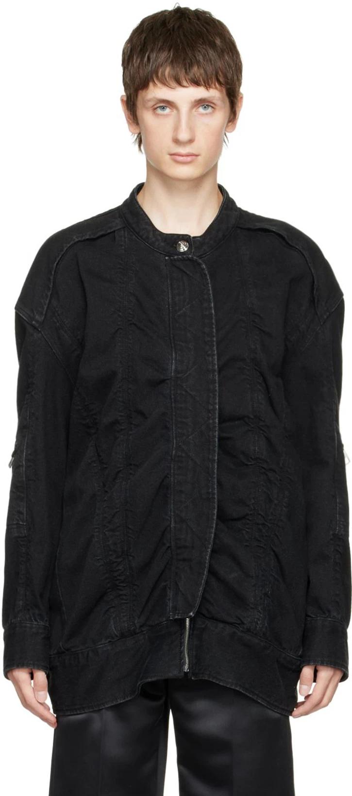 Black Bomber Denim Jacket by WE11DONE