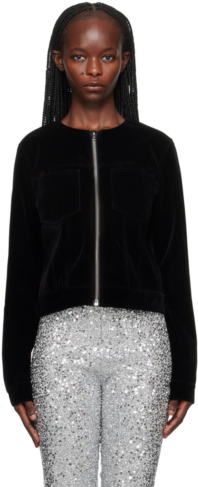 Black Collarless Jacket by WE11DONE