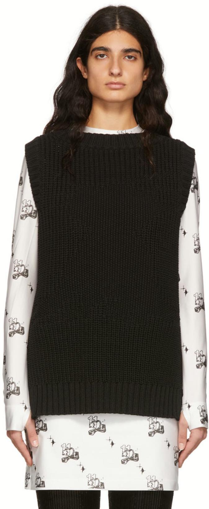 Black Cotton Vest by WE11DONE