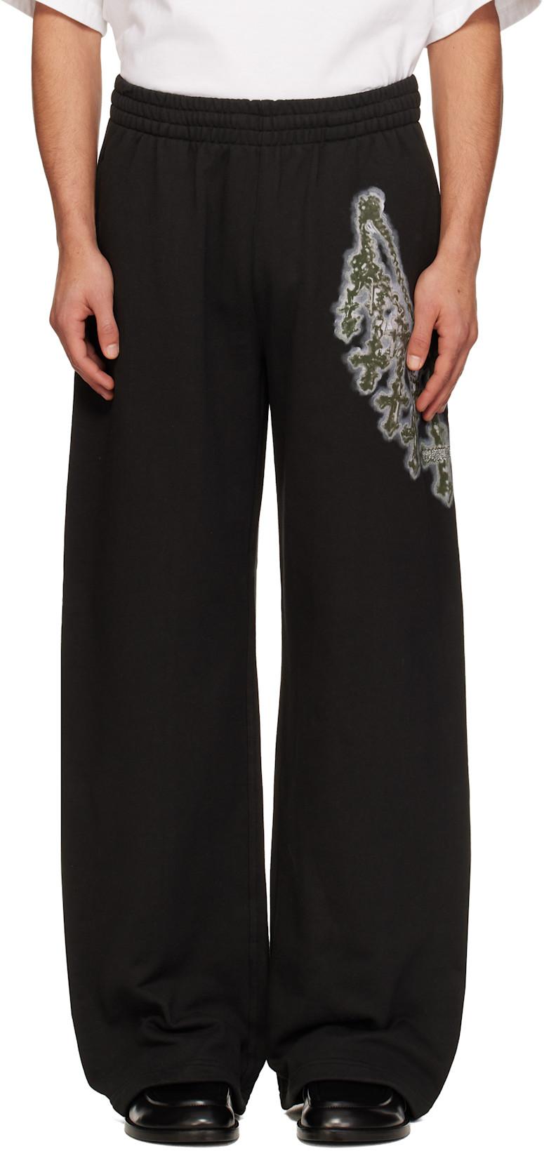 Black Cross Chain Sweatpants by WE11DONE