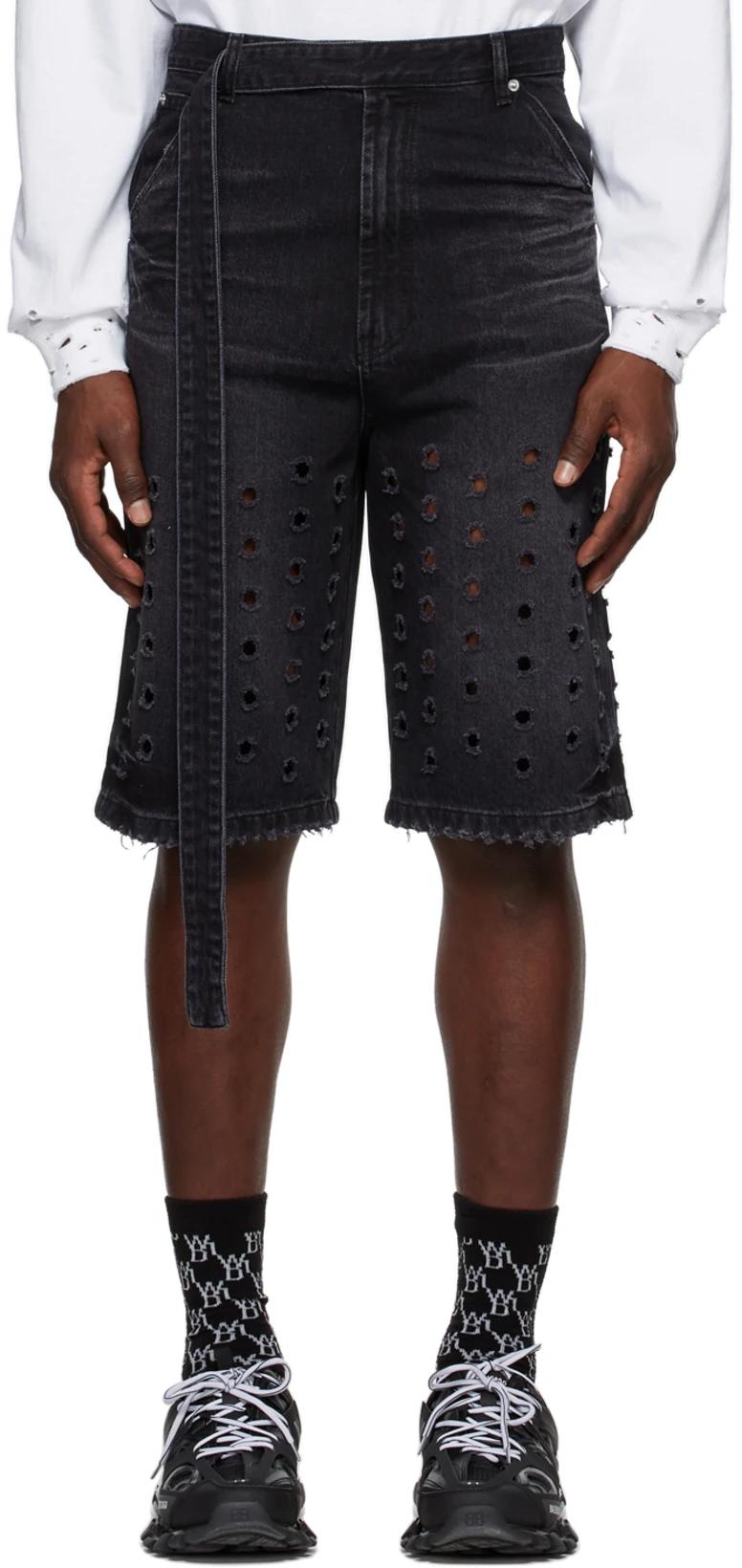 Black Denim Shorts by WE11DONE