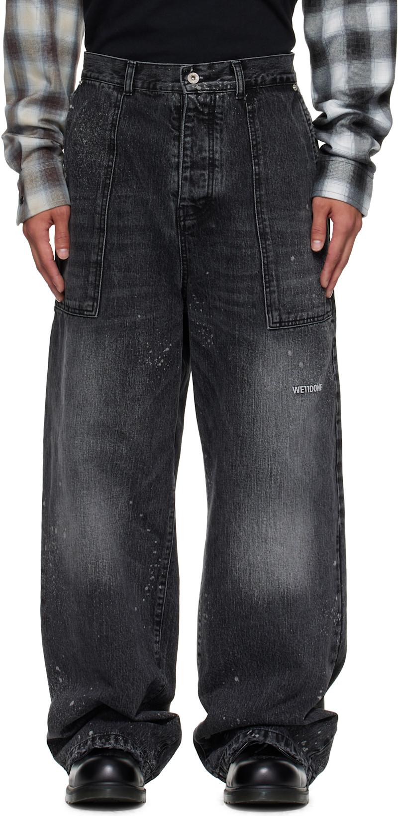 Black Distressed Jeans by WE11DONE