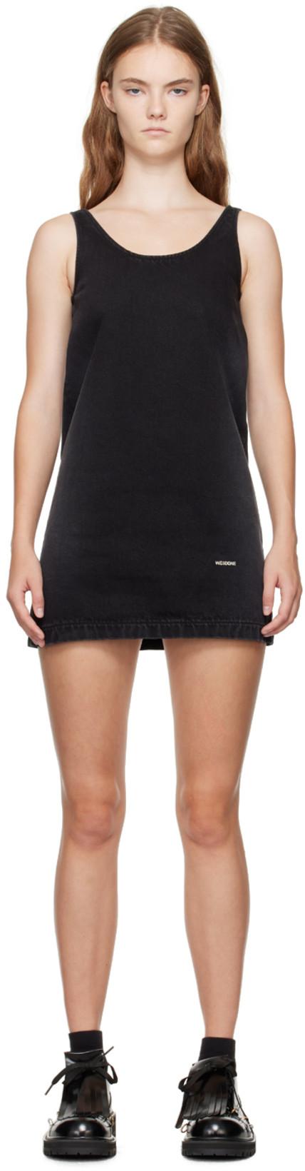 Black Faded Denim Minidress by WE11DONE