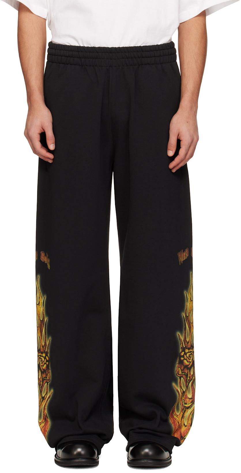 Black Fire Sweatpants by WE11DONE