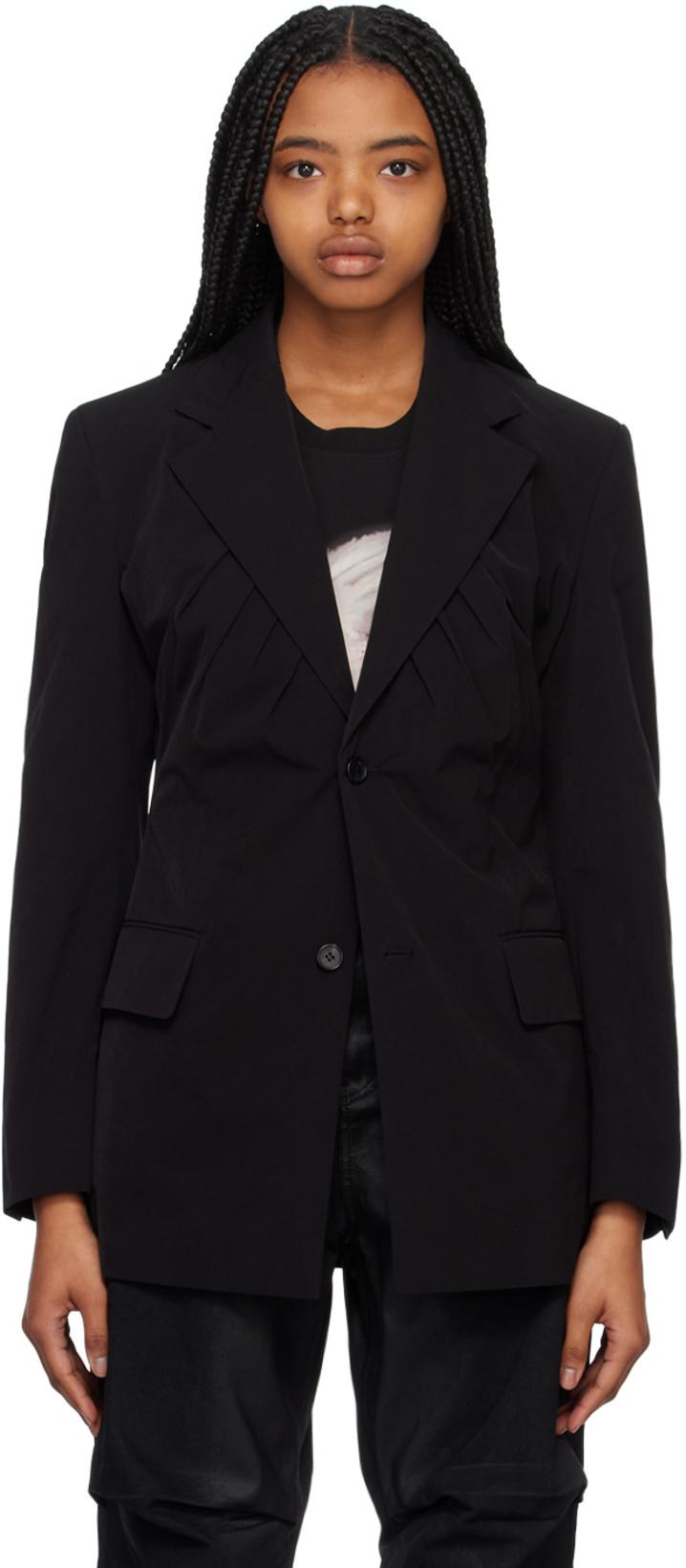 Black Gathered Blazer by WE11DONE