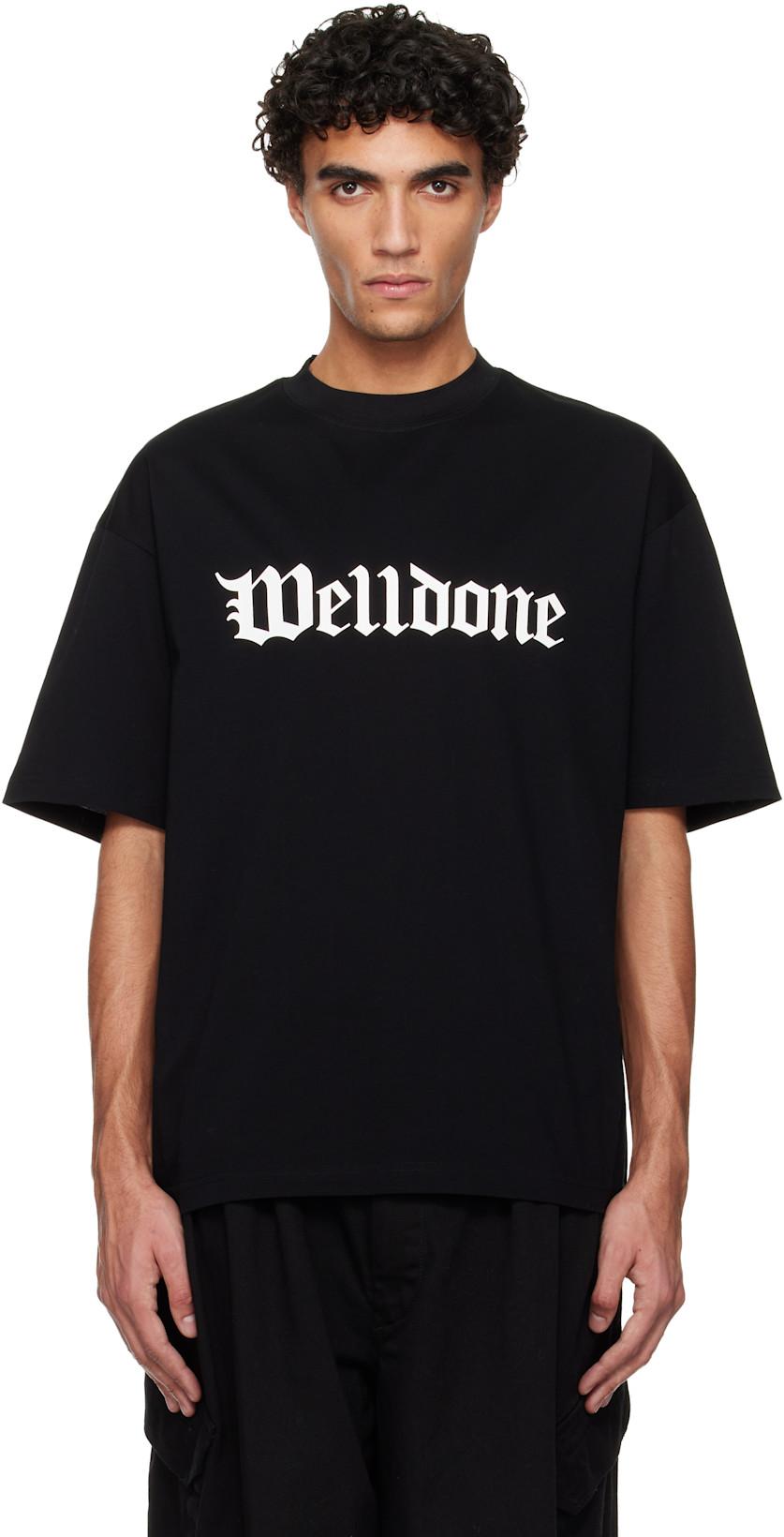 Black Gothic Logo T-shirt by WE11DONE