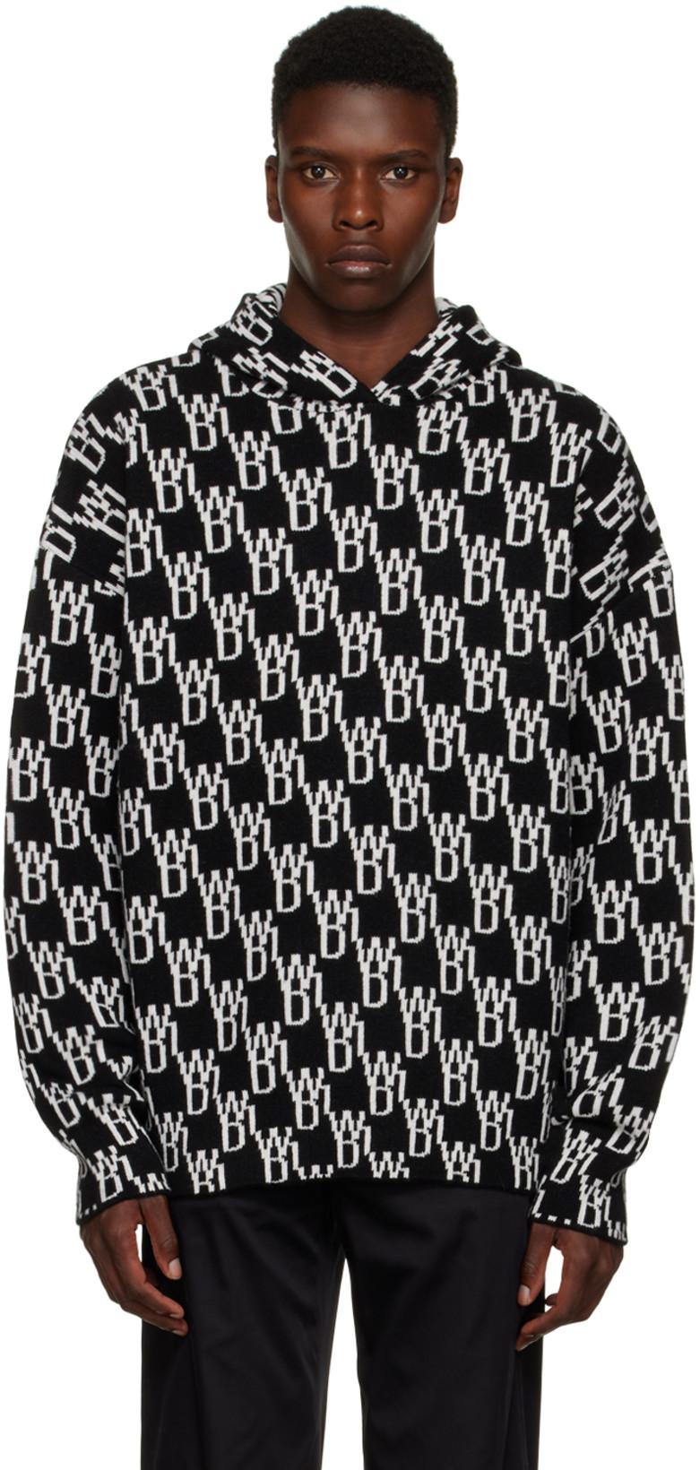 Black Jacquard Hoodie by WE11DONE