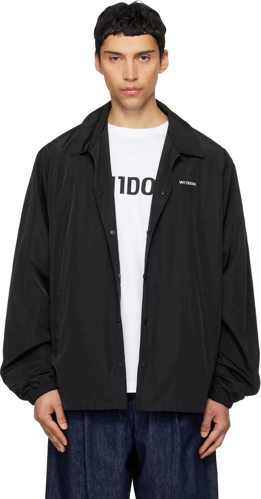 Black Logo Coach Jacket by WE11DONE