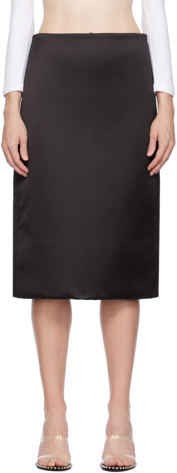 Black Padded Midi Skirt by WE11DONE