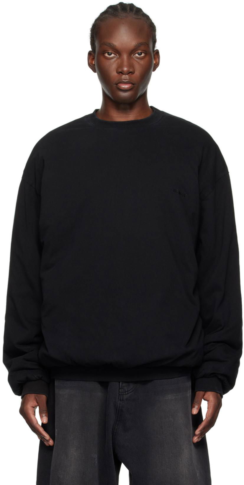 Black Padded Sweatshirt by WE11DONE