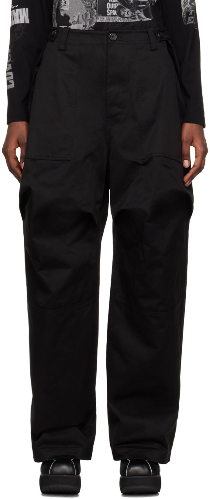 Black Paneled Trousers by WE11DONE