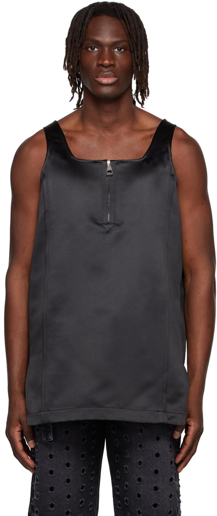 Black Polyester Tank Top by WE11DONE
