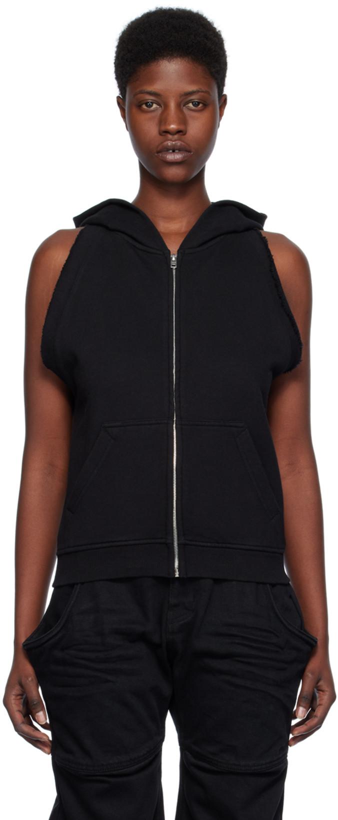 Black Sleeveless Hoodie by WE11DONE