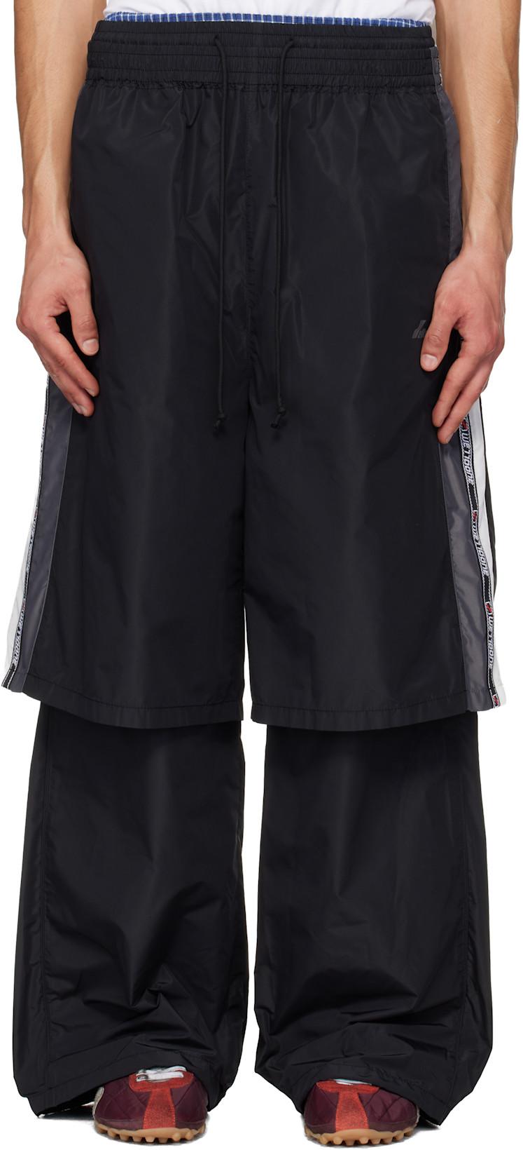 Black Triple Layered Track Pants by WE11DONE