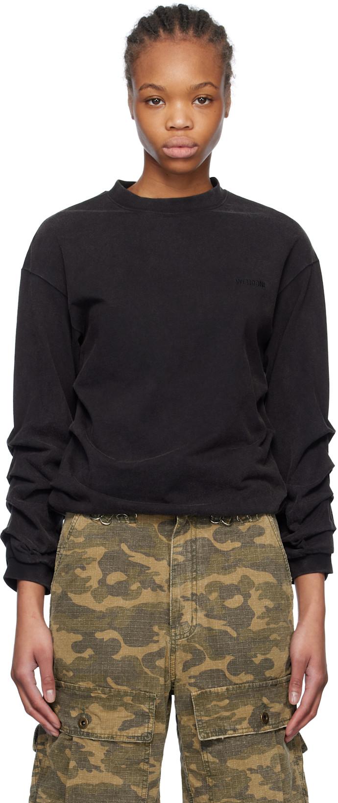Black Wrinkled Long Sleeve T-shirt by WE11DONE