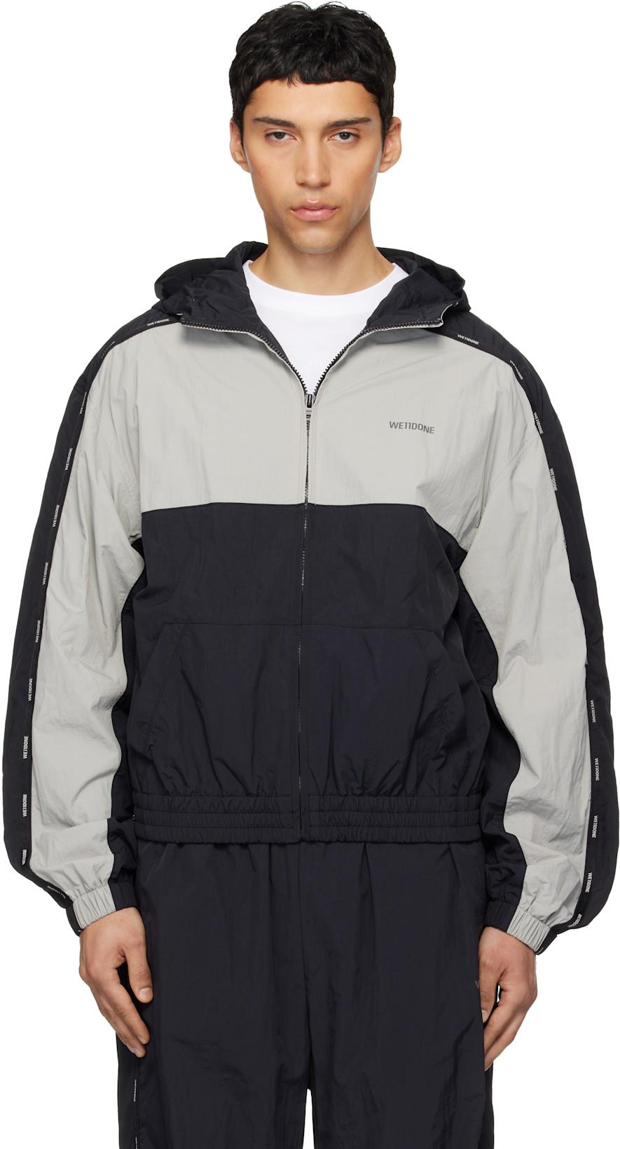 Black & Gray Logo Tape Track Jacket by WE11DONE
