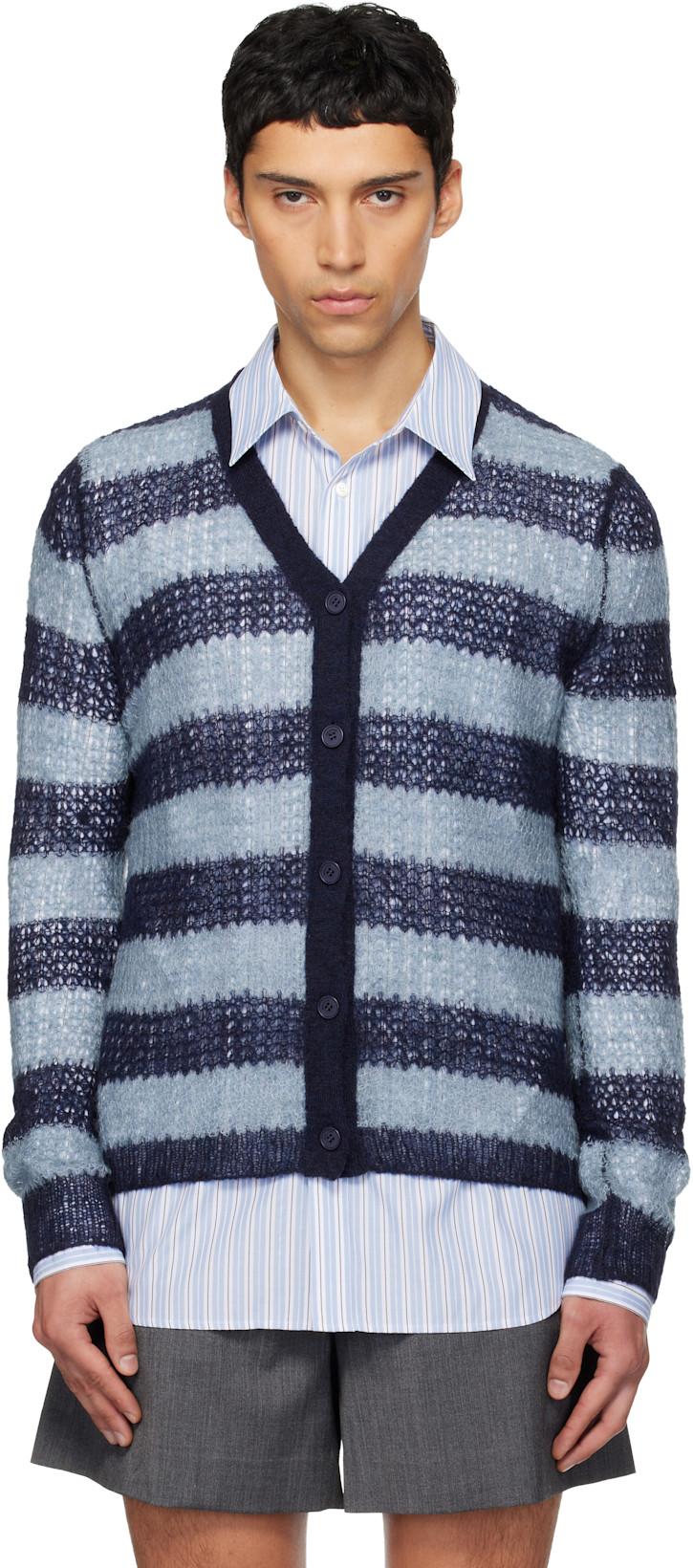 Blue Striped Cardigan by WE11DONE