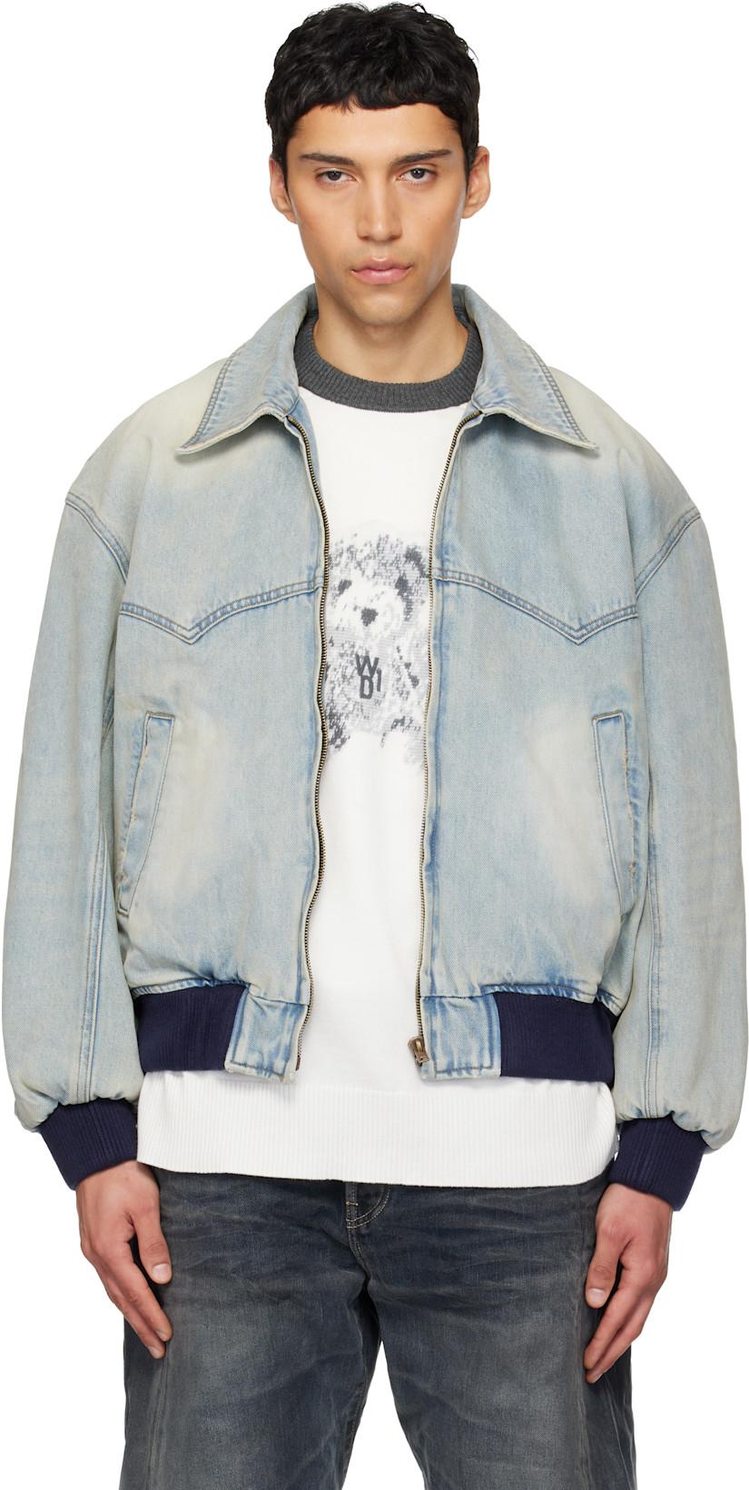 Blue Western Harrington Denim Jacket by WE11DONE