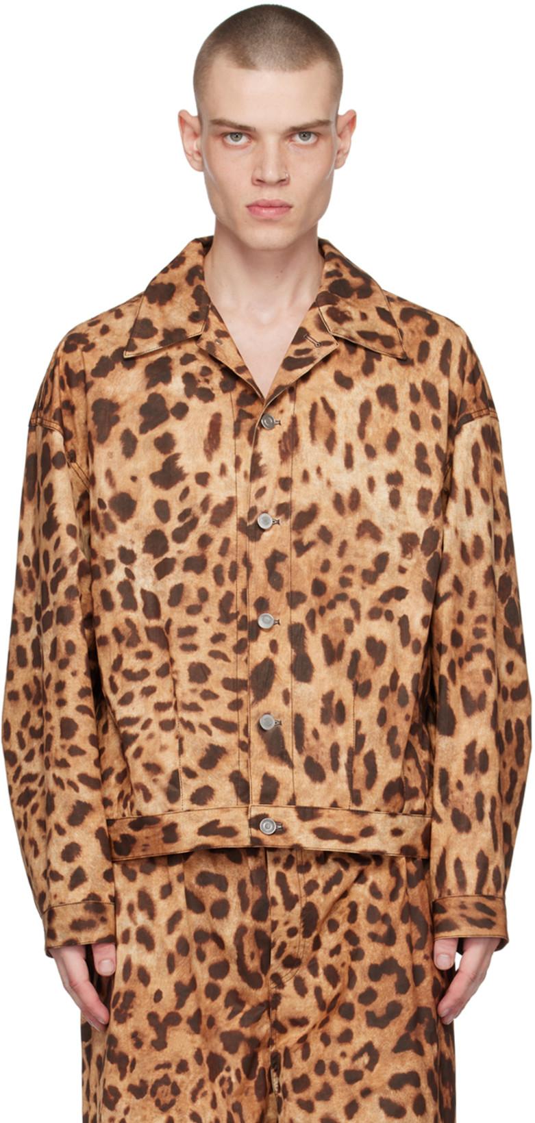 Brown & Tan Allover Printed Jacket by WE11DONE