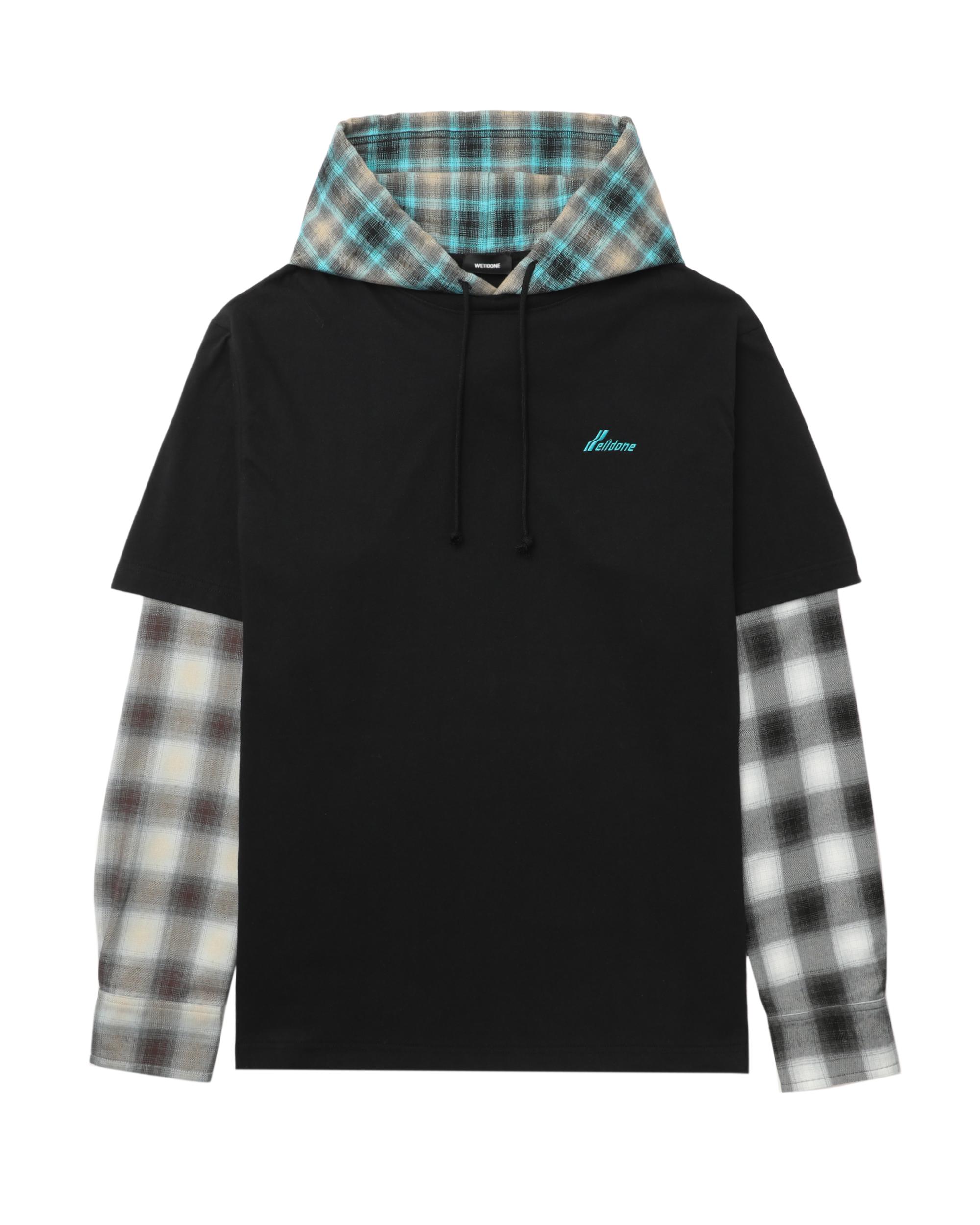 Checkered layered hoodie by WE11DONE