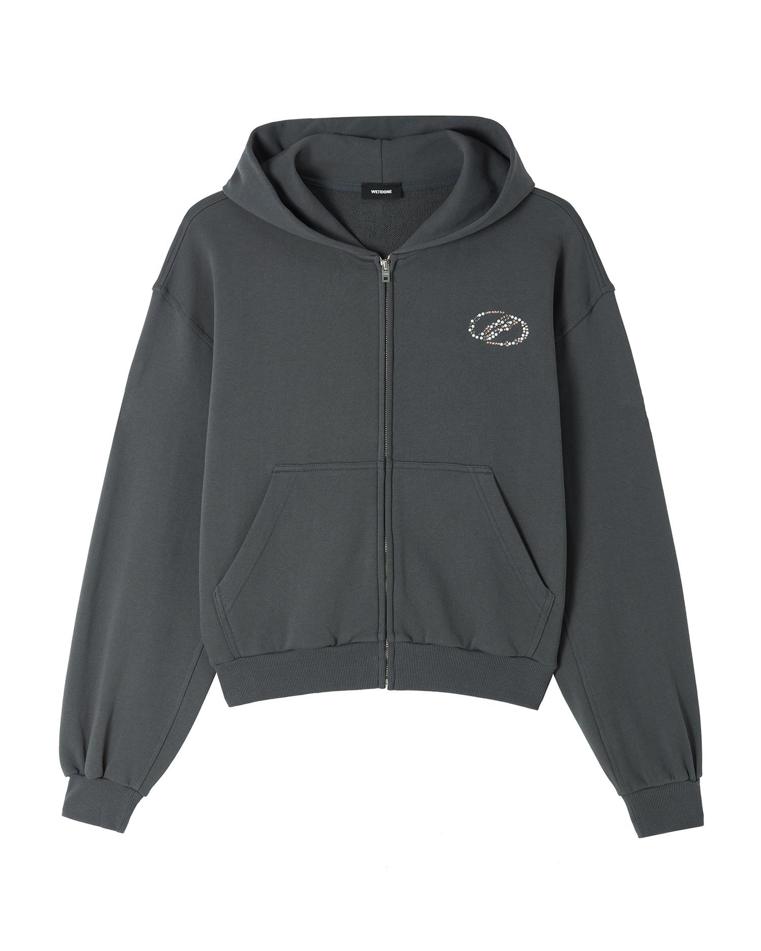 Embellished zip-up hoodie by WE11DONE