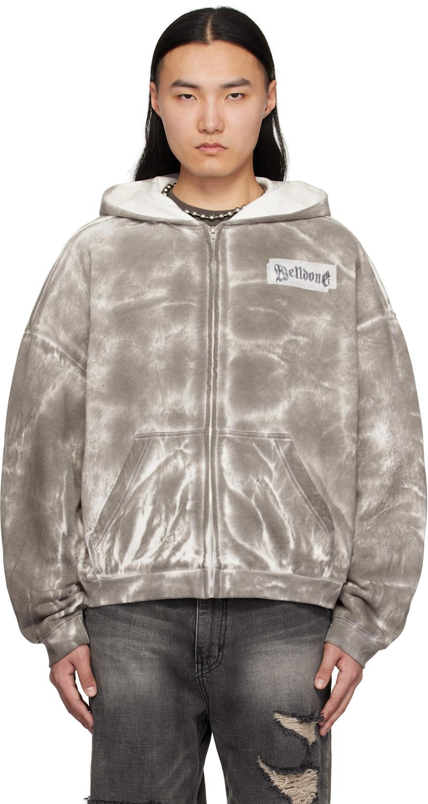 Gray Muddy Zip-Up Hoodie by WE11DONE