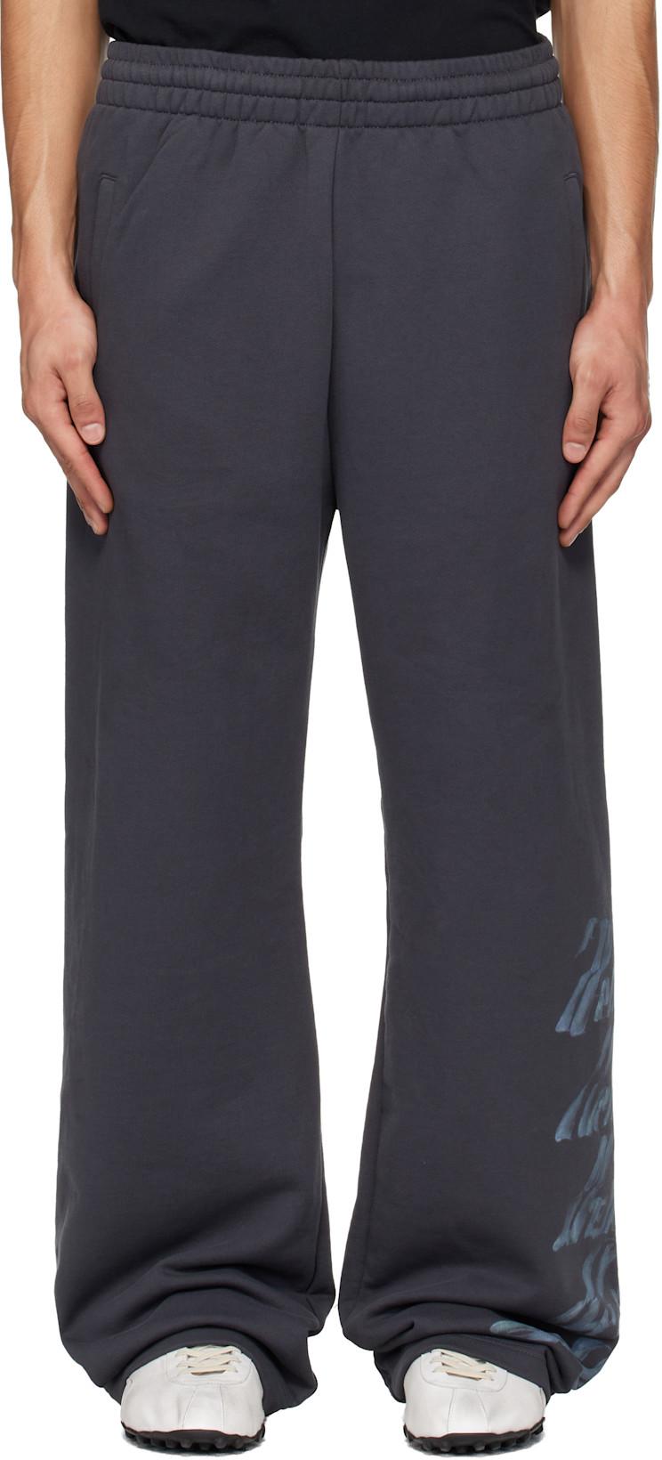 Gray 'WE11DONE' Multi-Logo Sweatpants by WE11DONE