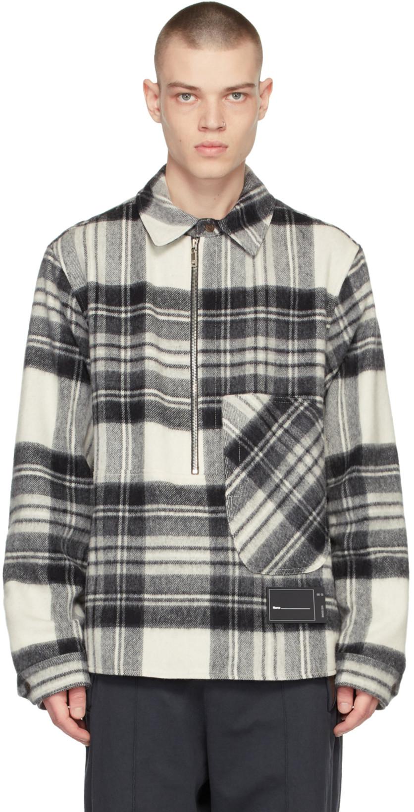 Grey Check 'WD' Anorak Shirt by WE11DONE | jellibeans