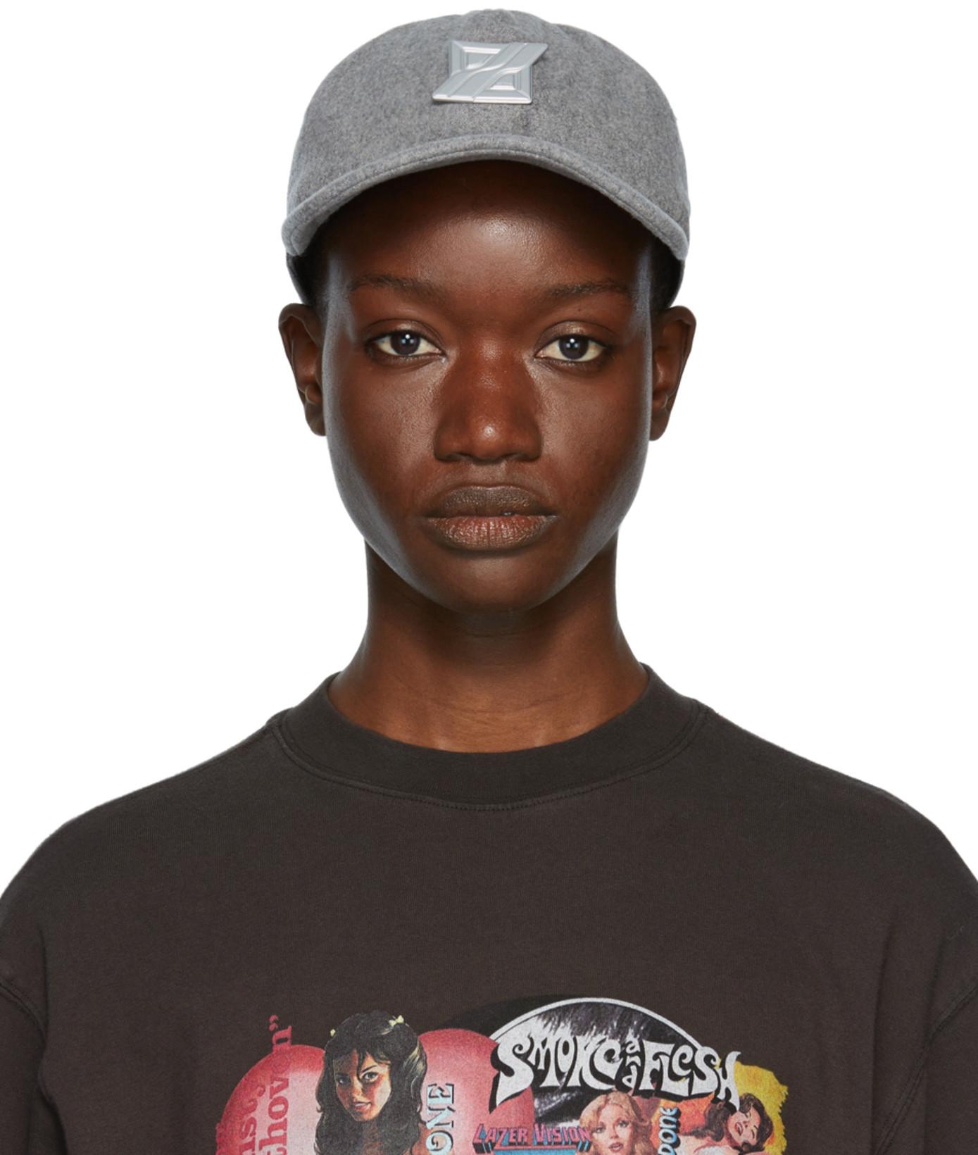 Grey Padded Flannel Cap by WE11DONE