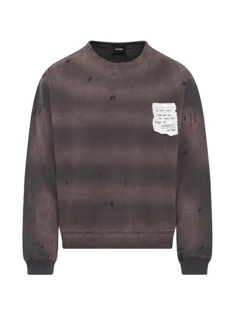 Grunge Paper Note distressed sweatshirt by WE11DONE