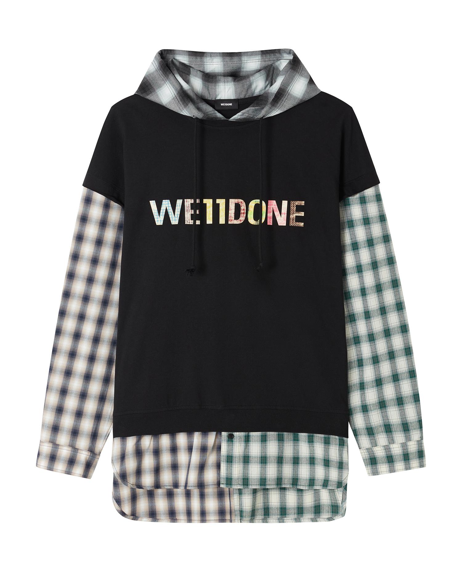 Layered logo hoodie by WE11DONE