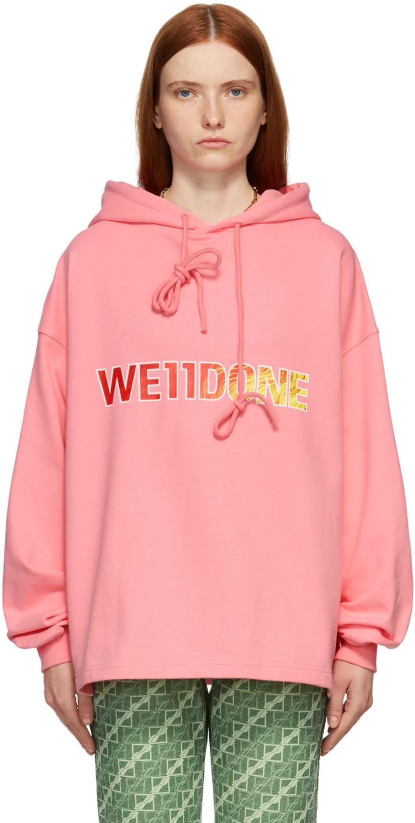 Pink New Logo Hoodie by WE11DONE | jellibeans