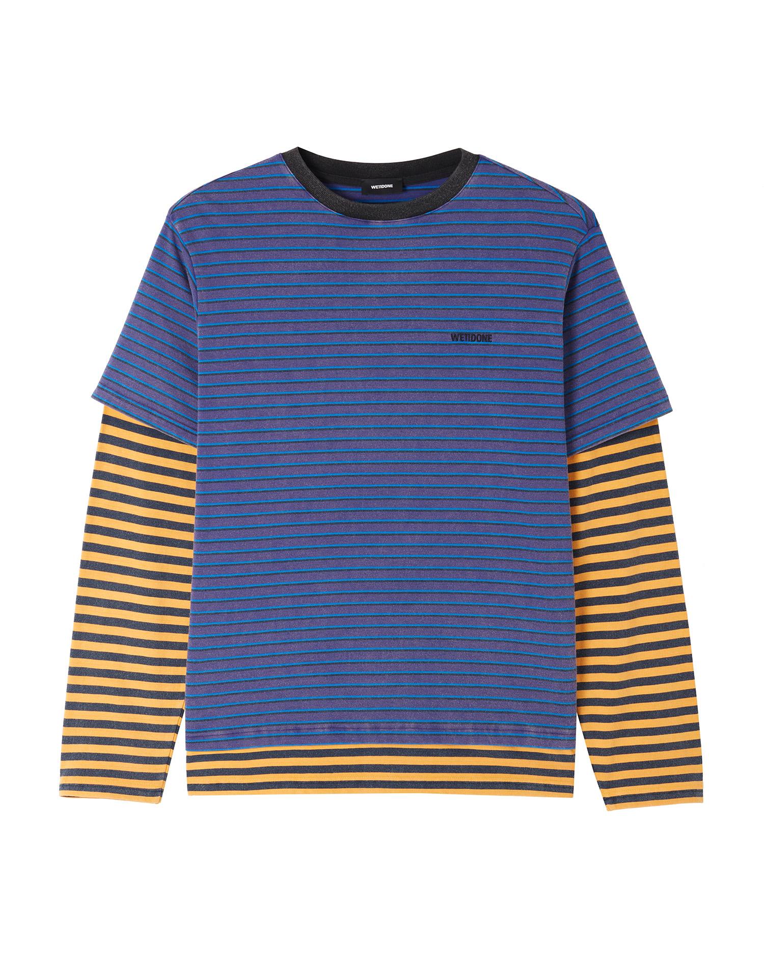 Striped layered long sleeve tee by WE11DONE