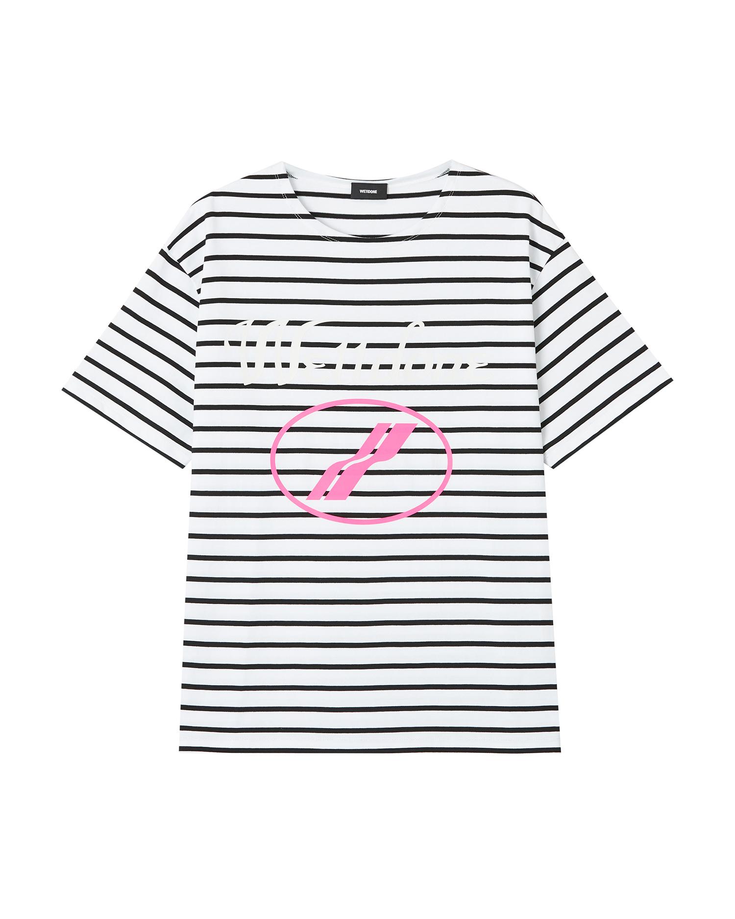 Striped logo tee by WE11DONE