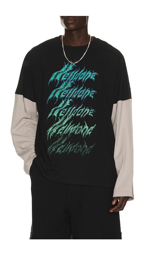 WE11DONE Crayon Multi Logo Long-Sleeved T-Shirt in Black by WE11DONE