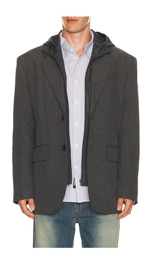 WE11DONE Hood Detachable Blazer in Grey by WE11DONE