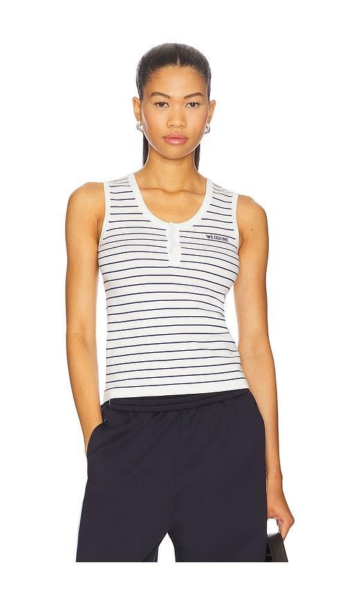 WE11DONE Knit Tank Top in White by WE11DONE