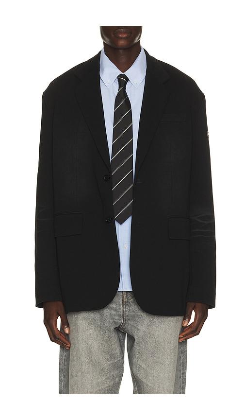 WE11DONE Washed Jersey Blazer in Black by WE11DONE