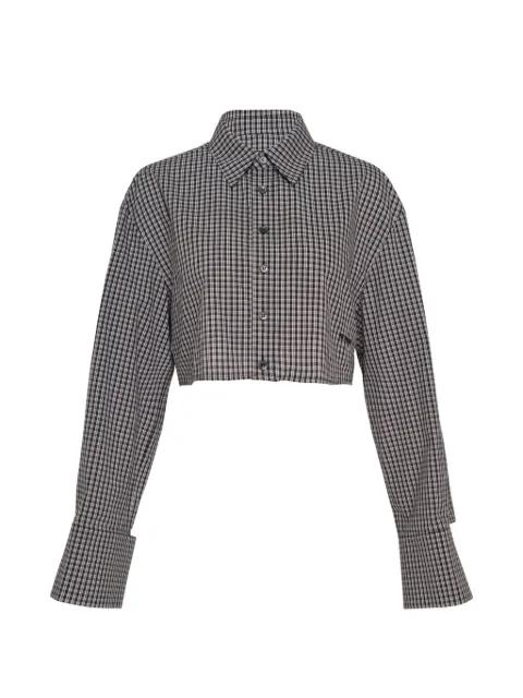 check cropped shirt by WE11DONE