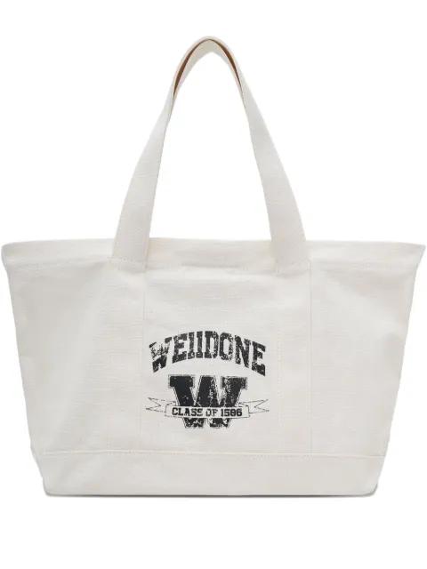 collegiate-logo tote bag by WE11DONE