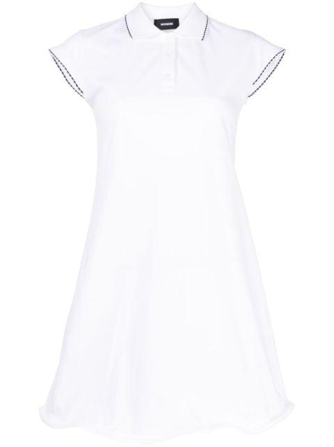 contrast-stitching shirt dress by WE11DONE