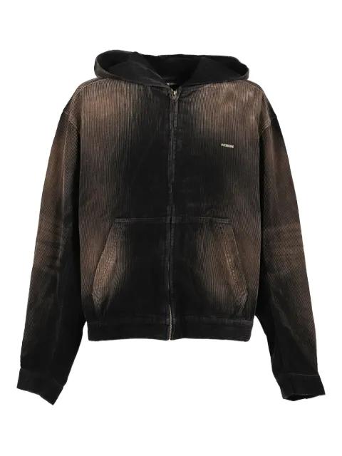 corduroy zip-up hoodied jacket by WE11DONE