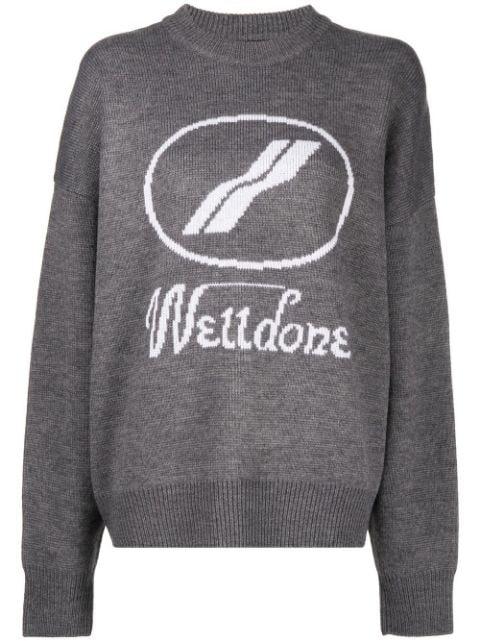 crew-neck logo jumper by WE11DONE