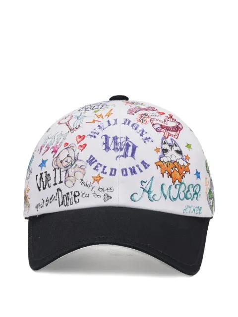 doodle-print baseball cap by WE11DONE