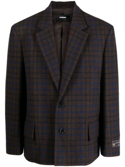 grid-pattern single-breasted blazer by WE11DONE