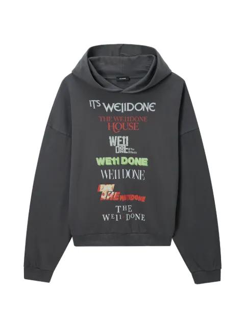 hoodied graphic sweatshirt by WE11DONE