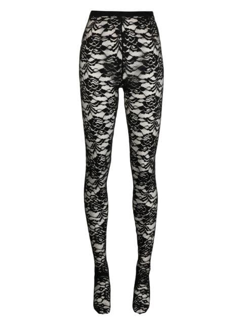 lace-pattern slim tights by WE11DONE