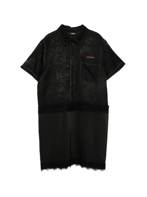 lace-trim crinkled dress by WE11DONE